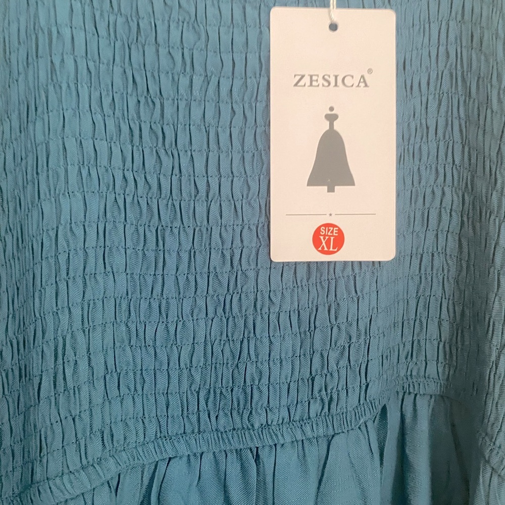 Amazon dress, peacock blue, boho